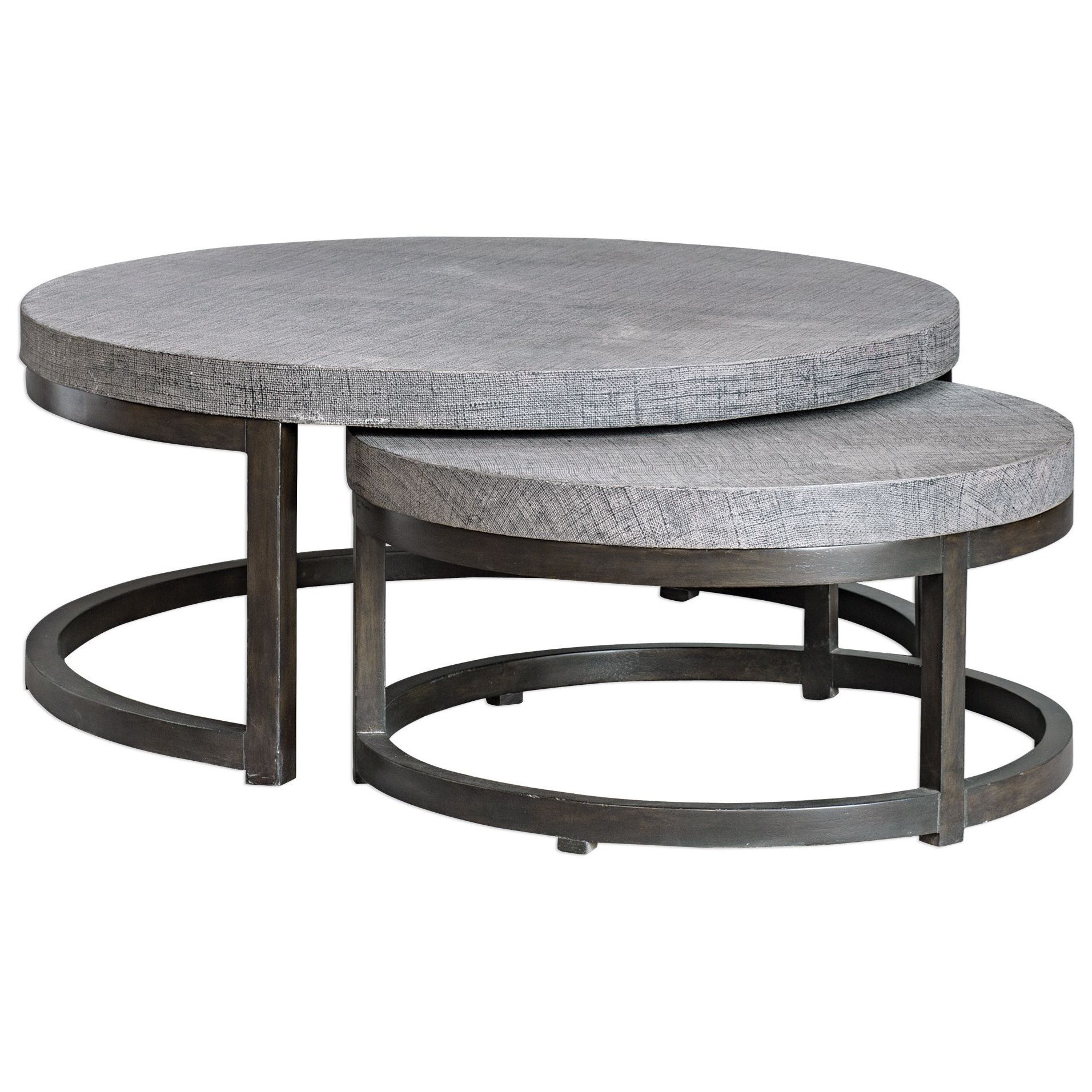 Uttermost Accent Furniture Occasional Tables Set of 2 Aiyara Gray